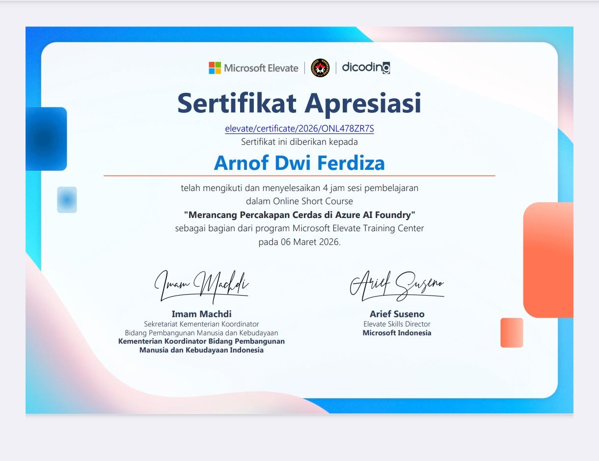 Sertifikat Apresiasi
