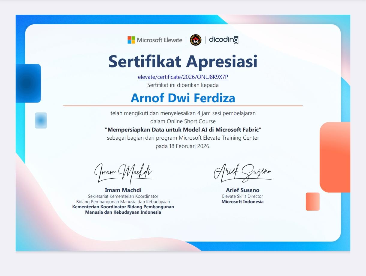 Sertifikat Apresiasi
